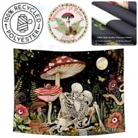 Image 1 of π Mushroom Forest Mush Love Tapestry - Amanita - Skeleton - Cottagecore