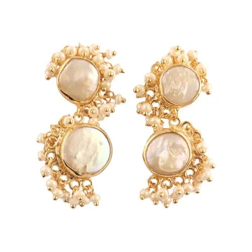 Image of Dainty fresh water Pearl earrings