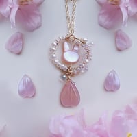 Image 1 of Medium Rabbit Sakura Petal Necklace | LNY Rabbit Collection