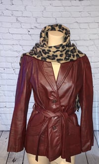 Image 1 of Berman's Belted Leather Jacket - Size: 8