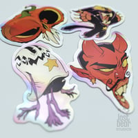 Image 2 of Holographic "Spooky" Stickers 4 Pack