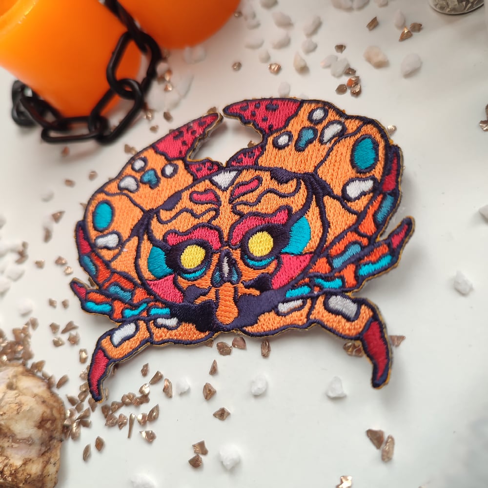 SKULL CRAB EMBROIDERY PATCH / IRON ON