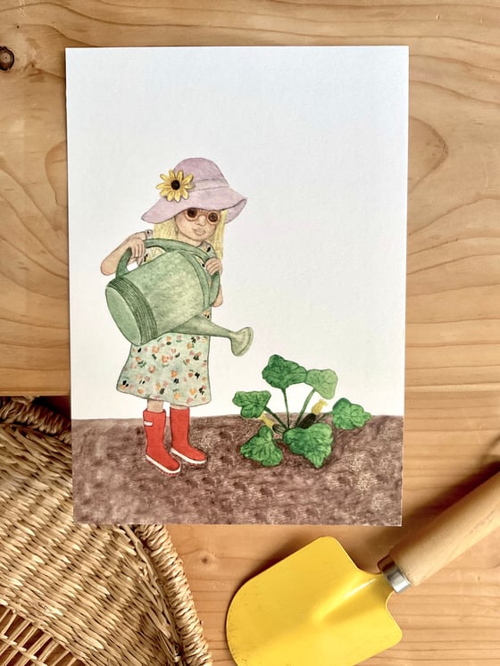 Image of "Hanna in the garden" Miniposter A5