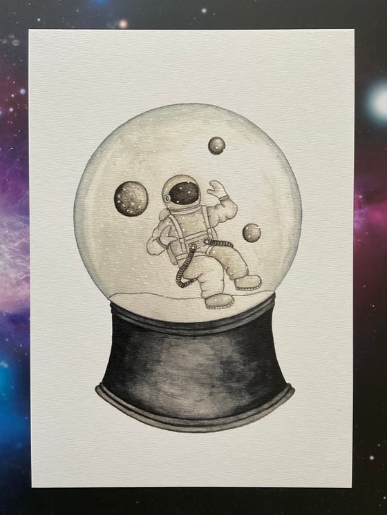 Image of "Astronaut snow globe" Miniposter A5