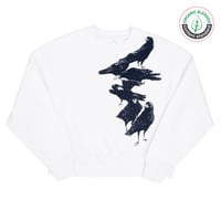 Image 1 of Crow White Cropped Baggy Sweat (RECYCLED)