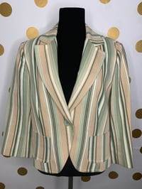 Image 1 of Dalia Green Stripe Blazer - Size: M