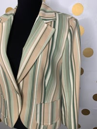 Image 2 of Dalia Green Stripe Blazer - Size: M