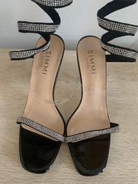 Image 1 of Simmi London Gladiator Strap Rhinestone Heels - Size: 6