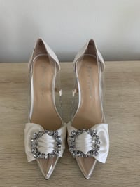 Image 1 of Betsey Johnson Transparent Heels - Size: 8.5