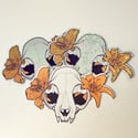 [Stickers] Cat Skull & Lilies