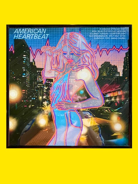 Image of Original collage on vinyl cover - AMERICAN HEARTBEAT