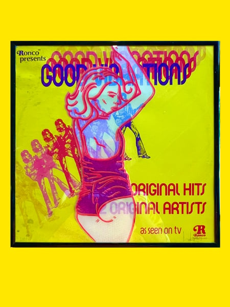 Image of Original collage on vinyl cover - GOOD VIBRATIONS
