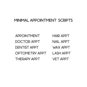 Image of Minimal Appointment Scripts