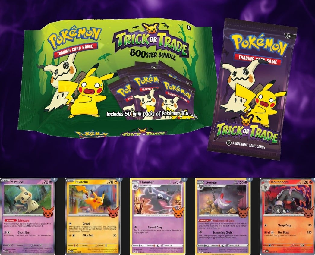 pokemon trading card game trick or trade Amazon.com: Pokemon Cards: Trick or Trade Halloween Booster Bundle : Toys &  Games main image 1