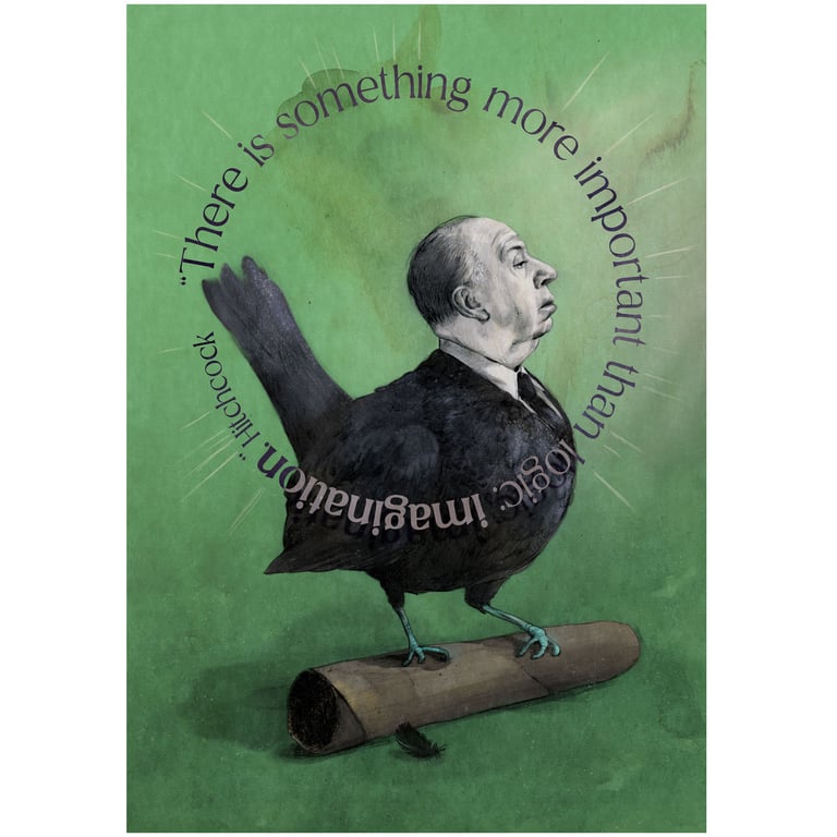 Hitchcock Art Print A5