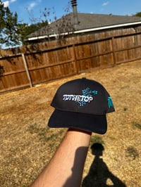 Image 1 of Blue tothetop flower hat