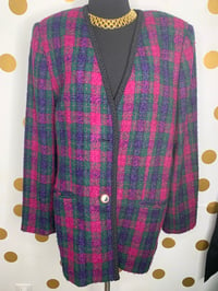 Image 1 of Amanda Smith Colorful Plaid Blazer - Size: M/L