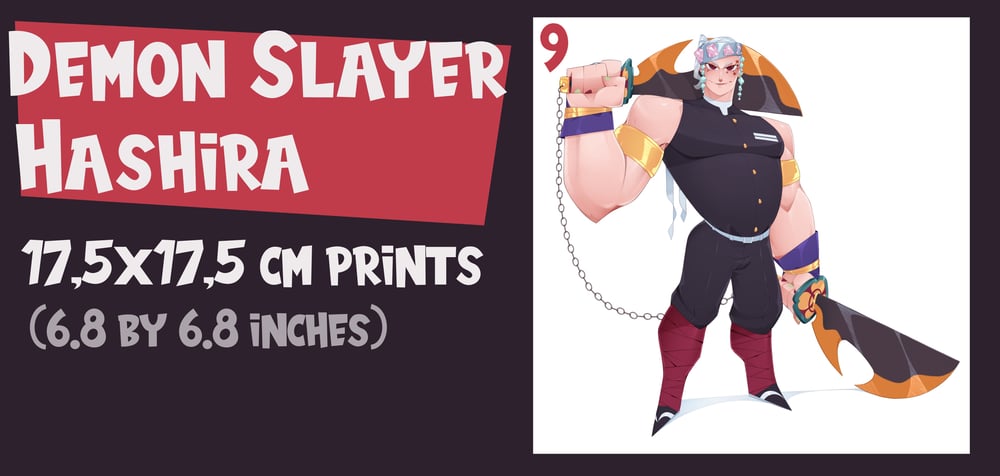 Image of DEMON SLAYER HASHIRA Lineup (Individual Prints)