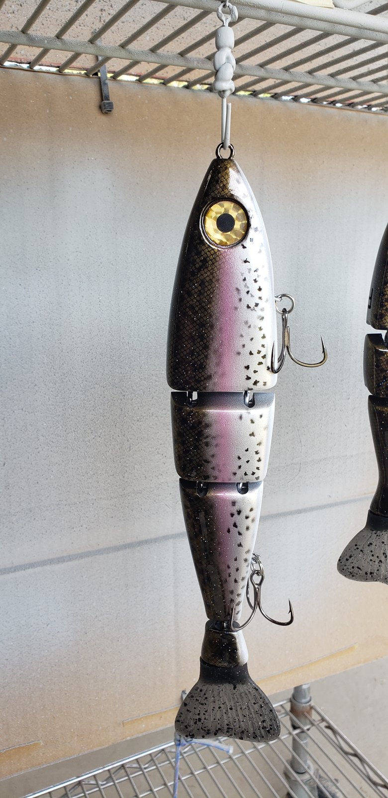 Image of Floating 11 inch cut tail. 5 oz. Silver Trout. Scaled Dots.
