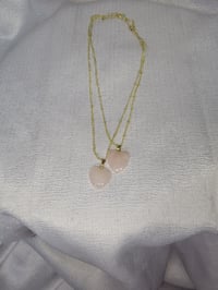 Image 3 of Gold tone 16in necklace, with 2 chams 