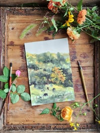 Image 1 of Autumn Pasture -Watercolor Painting