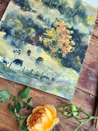 Image 4 of Autumn Pasture -Watercolor Painting