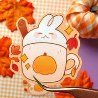 Pumpkin Spice Bunny Vinyl Sticker