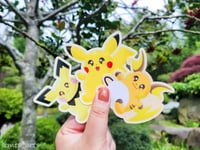Image 1 of Chonky Pikachu Evolution Stickers | Chonk-e-mon