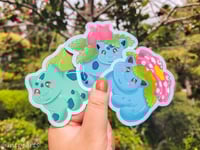 Image 1 of Chonky Bulbasaur Evolution Stickers | Chonk-e-mon