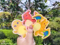 Image 1 of Chonky Charmander Evolution Stickers | Chonk-e-mon