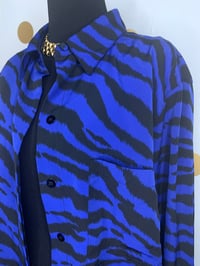 Image 3 of Alfred Dunner Blue Printed Blouse - Size XL