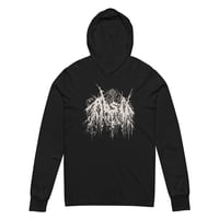 Image 1 of ABSU - LOGO 1992 - HOODED LONG SLEEVE T-SHIRT (VINTAGE WHITE PRINT)
