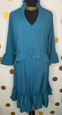 Image 1 of Teal Ruffled Dress - Size: M