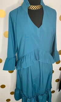 Image 2 of Teal Ruffled Dress - Size: M