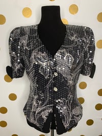 Image 2 of Black Sequin Blazer - Size: 8