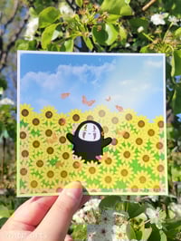 No Face in Sunflower Field Art Print
