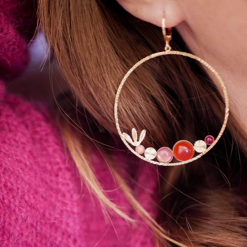 Image of Grandes Boucles d'Oreilles COCO - Rouge