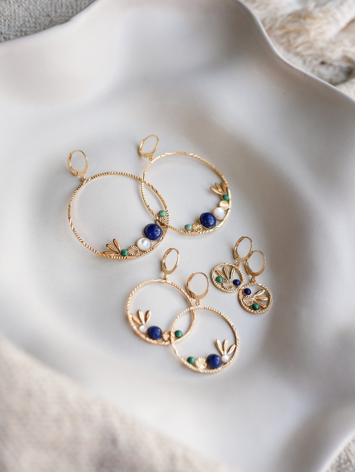 Image of Grandes Boucles d'Oreilles COCO - Bleu