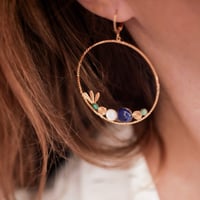 Image 1 of Grandes Boucles d'Oreilles COCO - Bleu