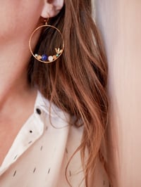 Image 3 of Grandes Boucles d'Oreilles COCO - Bleu