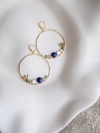 Image 2 of Grandes Boucles d'Oreilles COCO - Bleu