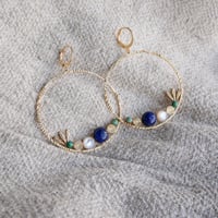 Image 4 of Grandes Boucles d'Oreilles COCO - Bleu