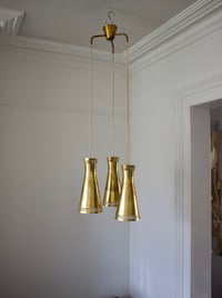 Image 2 of Brass Triple-Light Chandelier for Itsu, Finland [II]