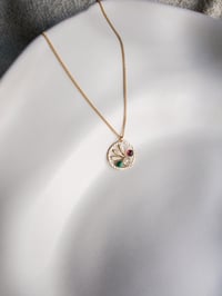 Image 2 of Collier COCO - Vert/Grenat