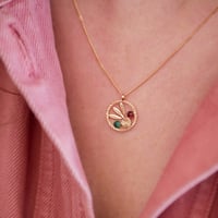 Image 1 of Collier COCO - Vert/Grenat