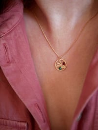 Image 3 of Collier COCO - Vert/Grenat