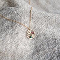 Image 4 of Collier COCO - Vert/Grenat