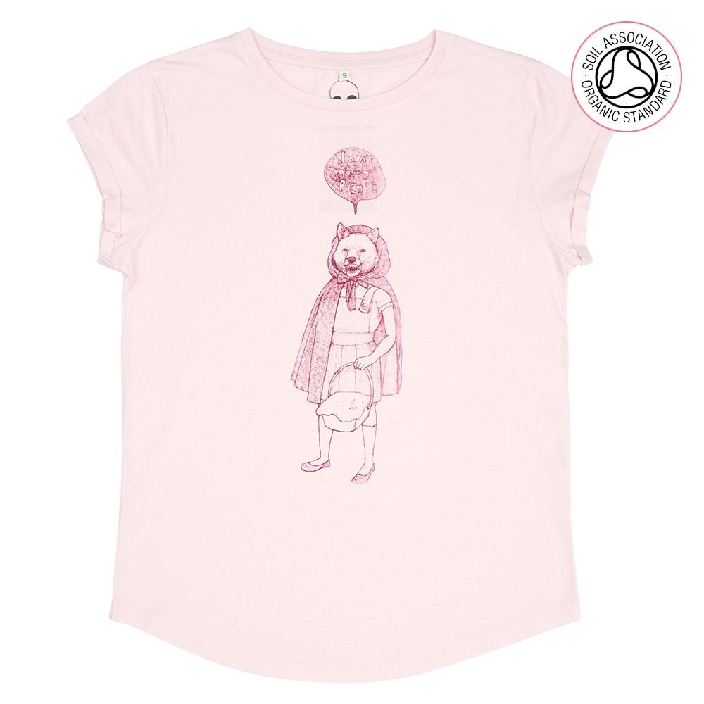 Red Riding Wolf Women's Roll Sleeve T-Shirts (Organic)