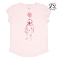 Image 2 of Red Riding Wolf Women's Roll Sleeve T-Shirts (Organic)