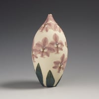 Image 1 of Pink moth orchid sgraffito vessel  